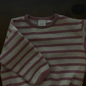 Zara Striped Crewneck Sweater - Pink & Cream